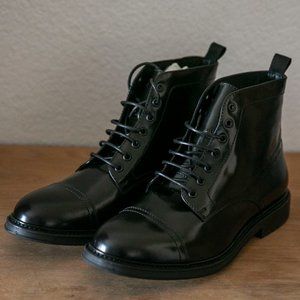 Zign Men's midtop dress lace ankle boots - Black -  size10